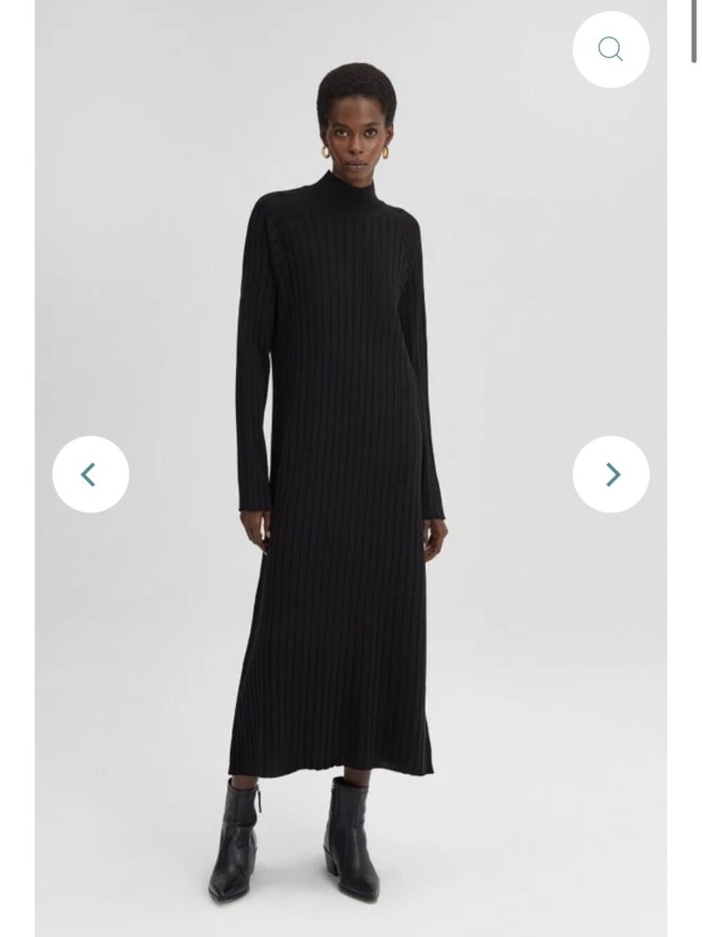 Mock-Neck Ribbed Maxi Winter Dress